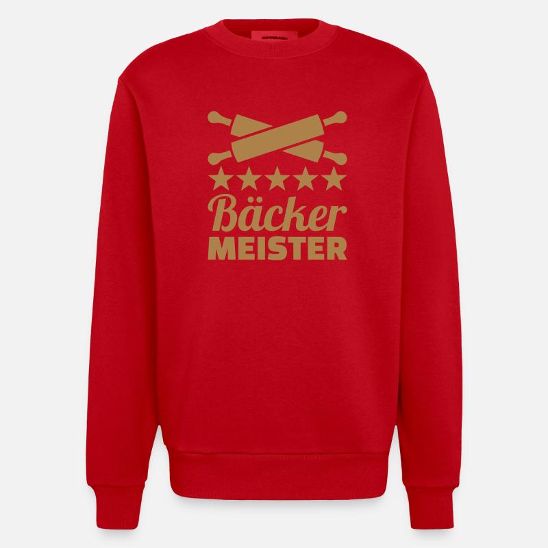 Bäcker - Heavyweight Oversized Organic Crew Neck Made in EU - Rot