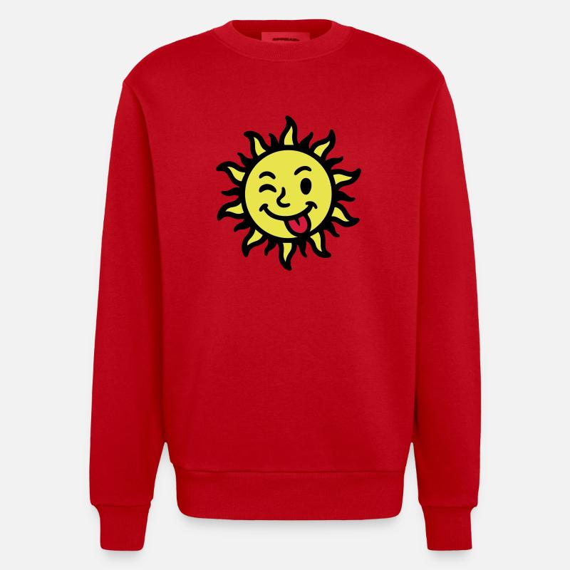 Bande dessinée Sun Été - Sweat bio épais oversize fabriqué en UE - rouge