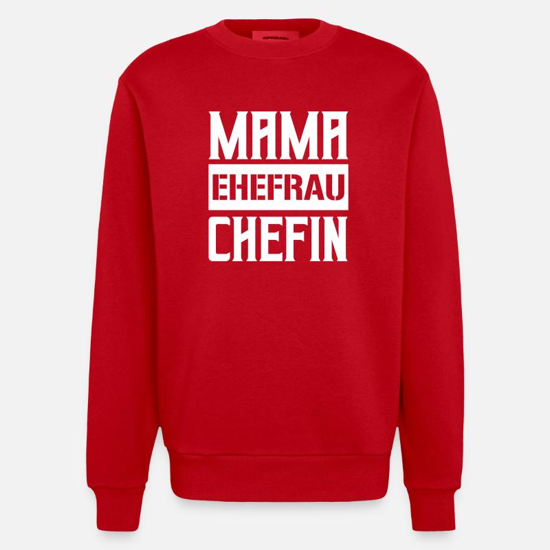 mama ehefrau chefin - Heavyweight Oversized Organic Crew Neck Made in EU - Rot