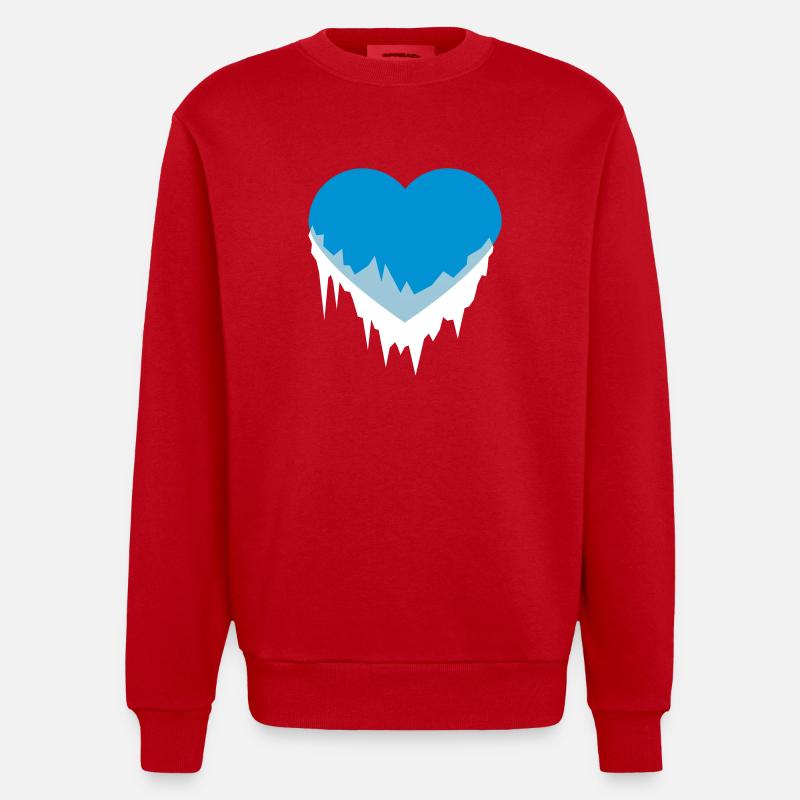 coeur de glace - Sweat bio épais oversize fabriqué en UE - rouge