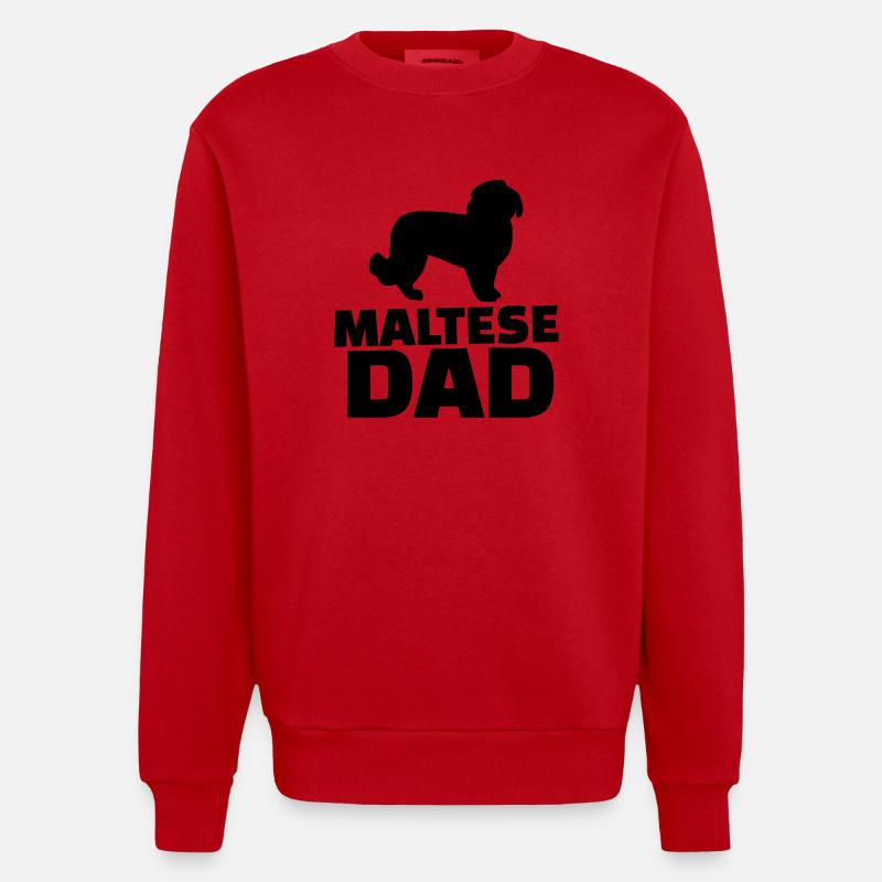 Maltese Dad - Sweat bio épais oversize fabriqué en UE - rouge
