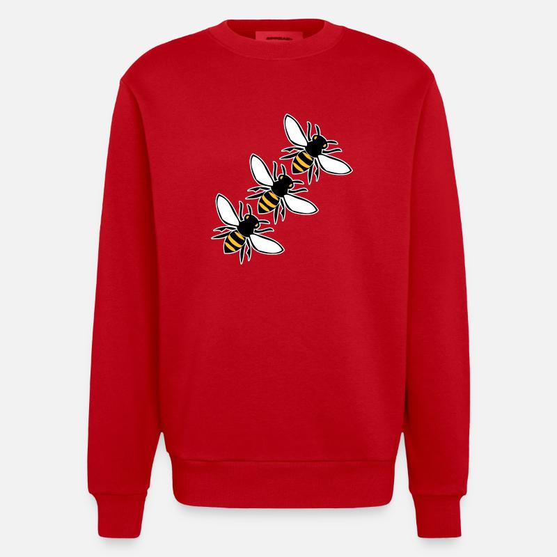 Bienen fliegen - Heavyweight Oversized Organic Crew Neck Made in EU - Rot