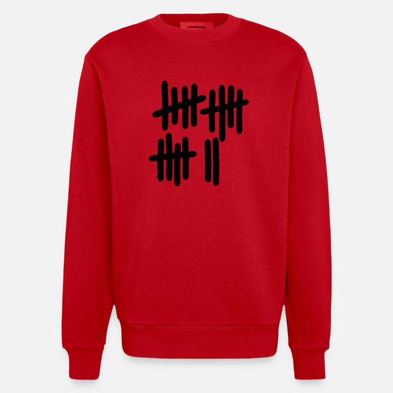 17 - Nummer - Heavyweight Oversized Organic Crew Neck Made in EU - Rot