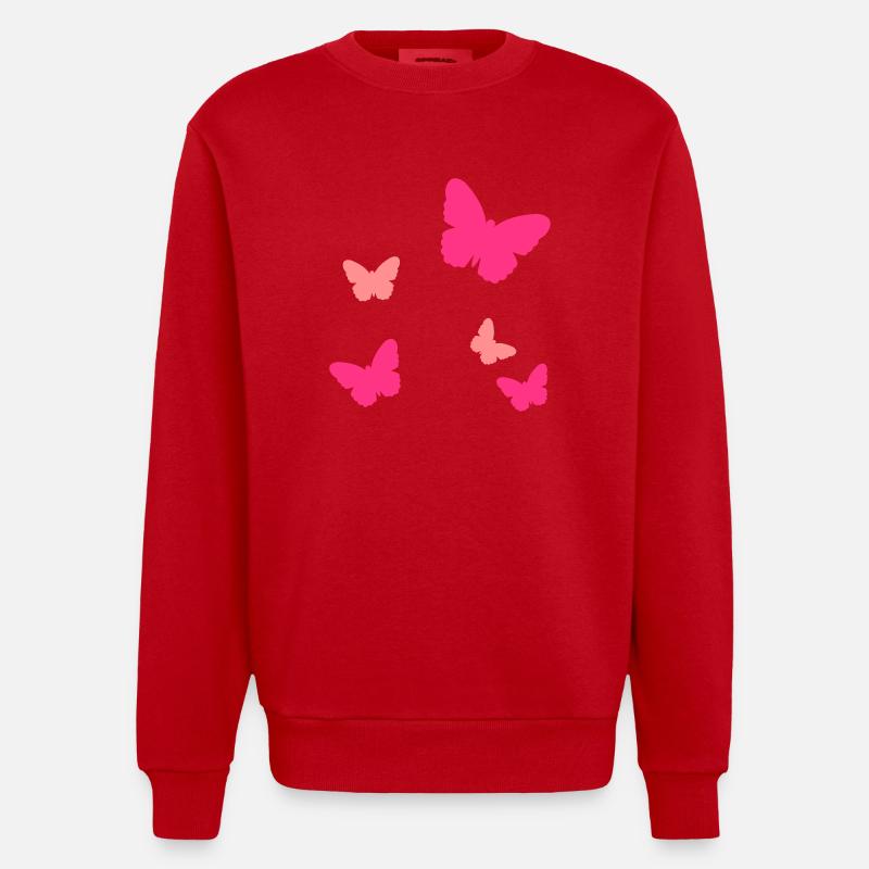 Papillon - Sweat bio épais oversize fabriqué en UE - rouge