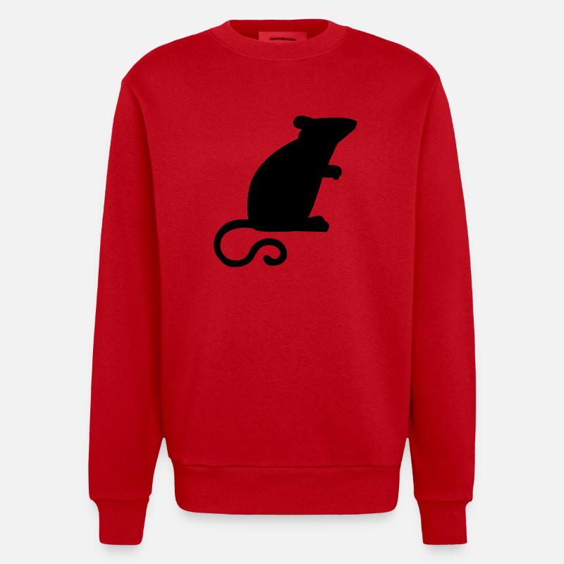 Maus - Heavyweight Oversized Organic Crew Neck Made in EU - Rot