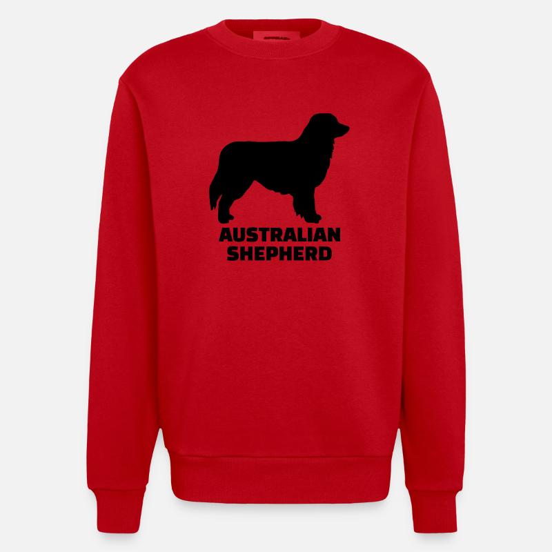 Australian shepherd - Sweat bio épais oversize fabriqué en UE - rouge