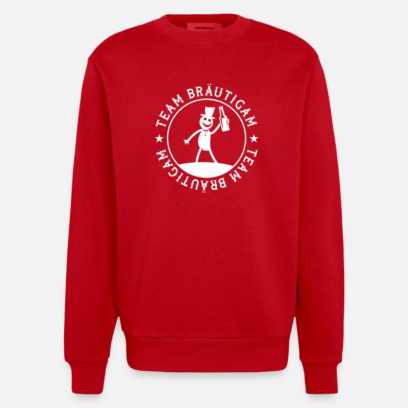 Équipe du marié - Sweat bio épais oversize fabriqué en UE - rouge