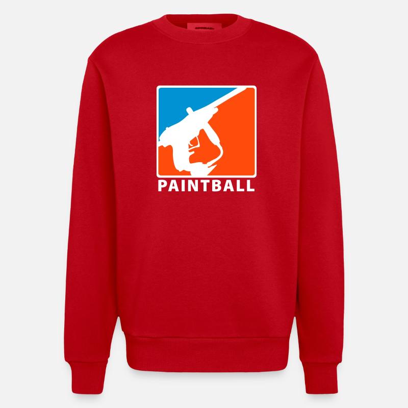 PAINTBALL - Heavyweight Oversized Organic Crew Neck Made in EU - red