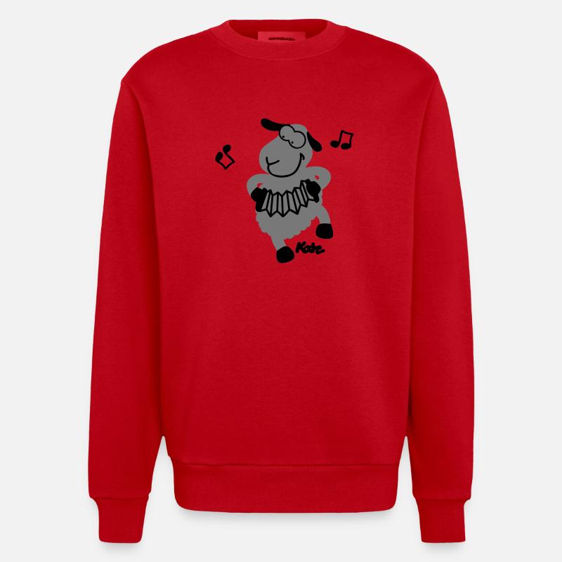 sheep (2c) - Heavyweight Oversized Organic Crew Neck Made in EU - red