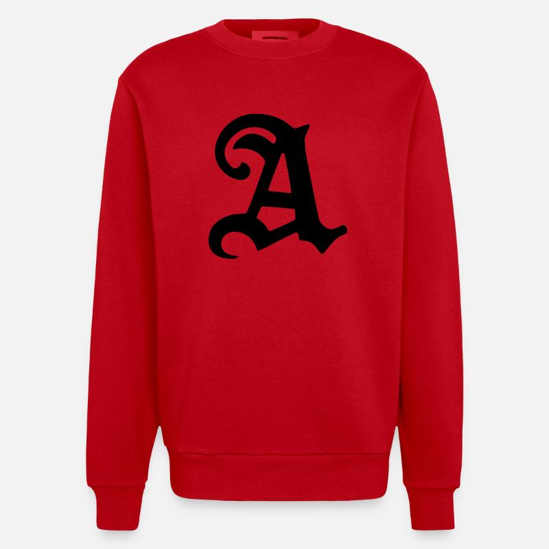 A - Heavyweight Oversized Organic Crew Neck Made in EU - Rot