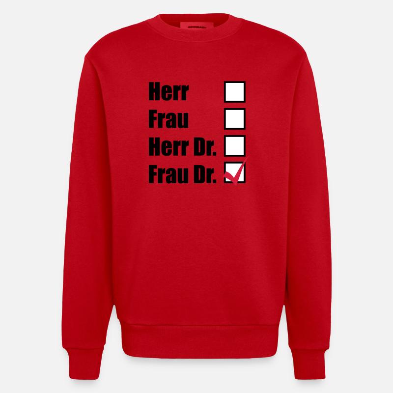 Frau Dr. - Heavyweight Oversized Organic Crew Neck Made in EU - Rot