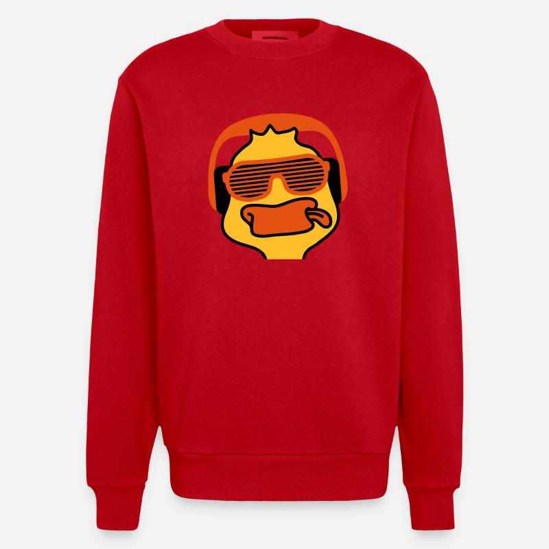 Party Duck - Heavyweight Oversized Organic Crew Neck Made in EU - Rot
