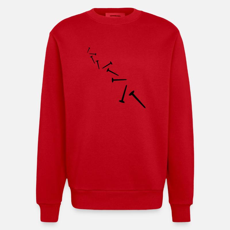 Screws Pattern - Sweat bio épais oversize fabriqué en UE - rouge