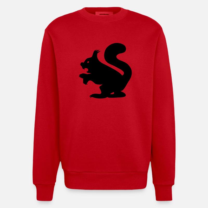Killer Squirrel - Böses Eichhörnchen - Heavyweight Oversized Organic Crew Neck Made in EU - Rot