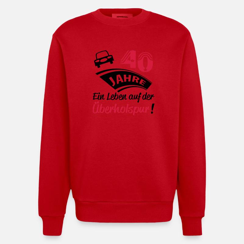 spur_40 - Heavyweight Oversized Organic Crew Neck Made in EU - Rot