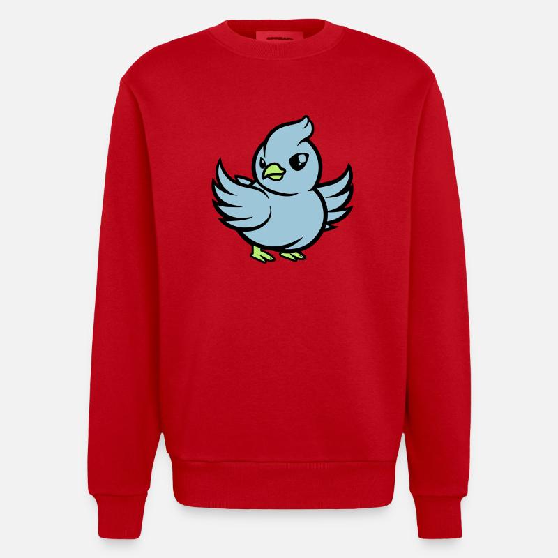 Bande dessinée de pigeon - Sweat bio épais oversize fabriqué en UE - rouge
