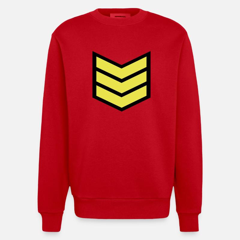 Streifen Feldwebels - Heavyweight Oversized Organic Crew Neck Made in EU - Rot