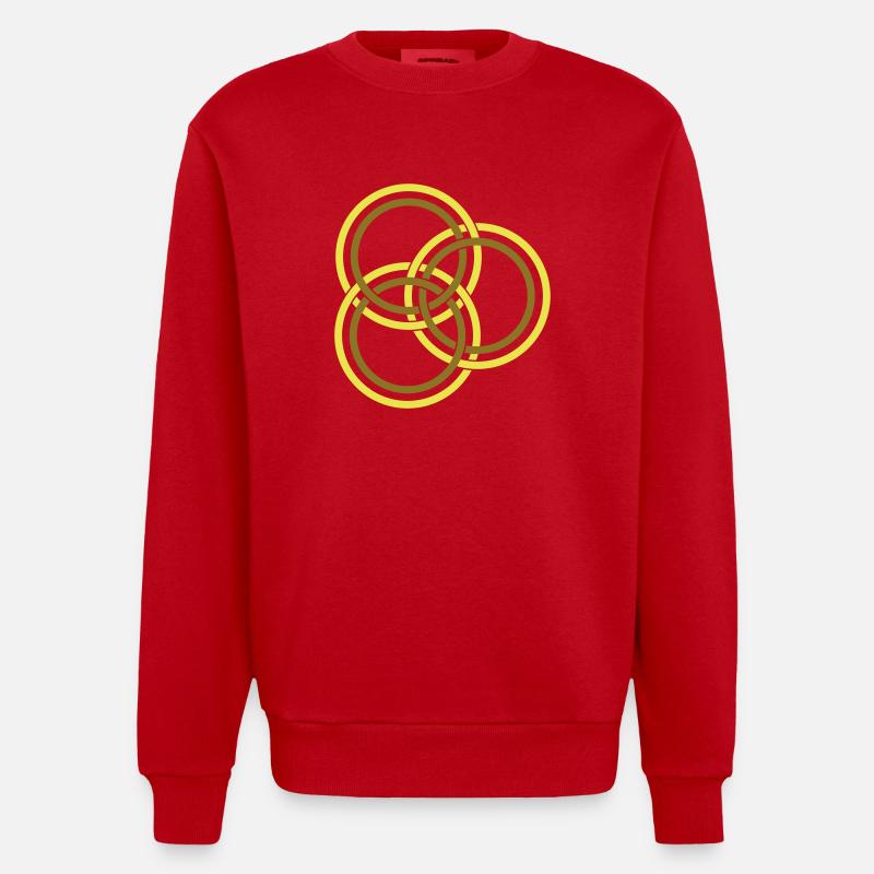 Borromäische Ringe - Heavyweight Oversized Organic Crew Neck Made in EU - Rot