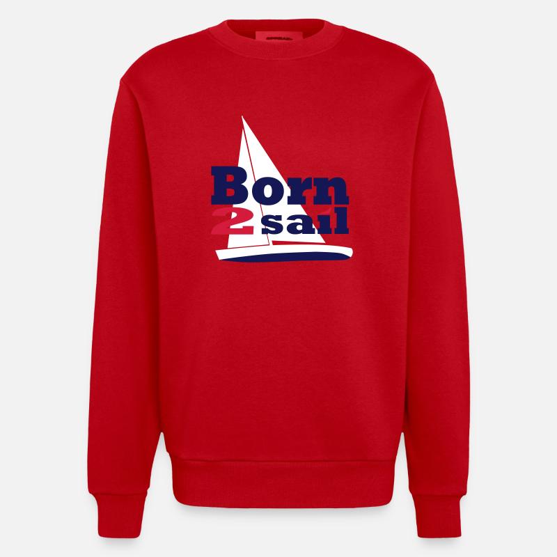 Born to sail - Heavyweight Oversized Organic Crew Neck Made in EU - Rot