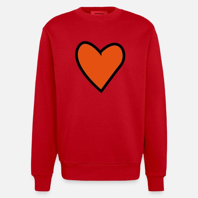 Herz - Heavyweight Oversized Organic Crew Neck Made in EU - Rot