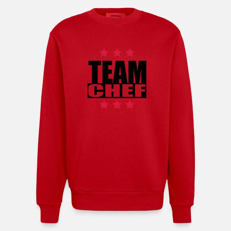 Team Chef - Heavyweight Oversized Organic Crew Neck Made in EU - Rot