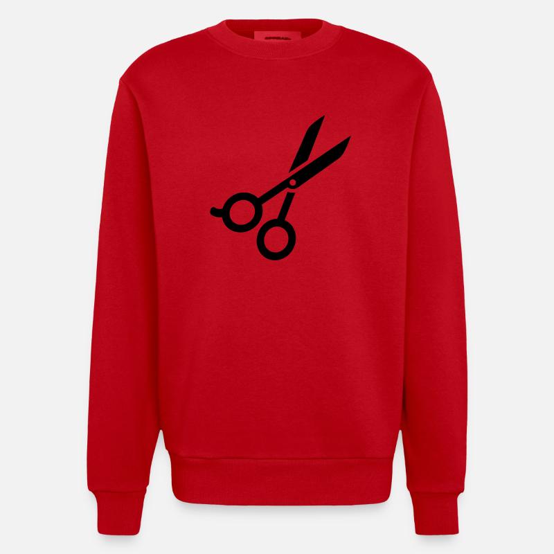 Ciseaux - Sweat bio épais oversize fabriqué en UE - rouge