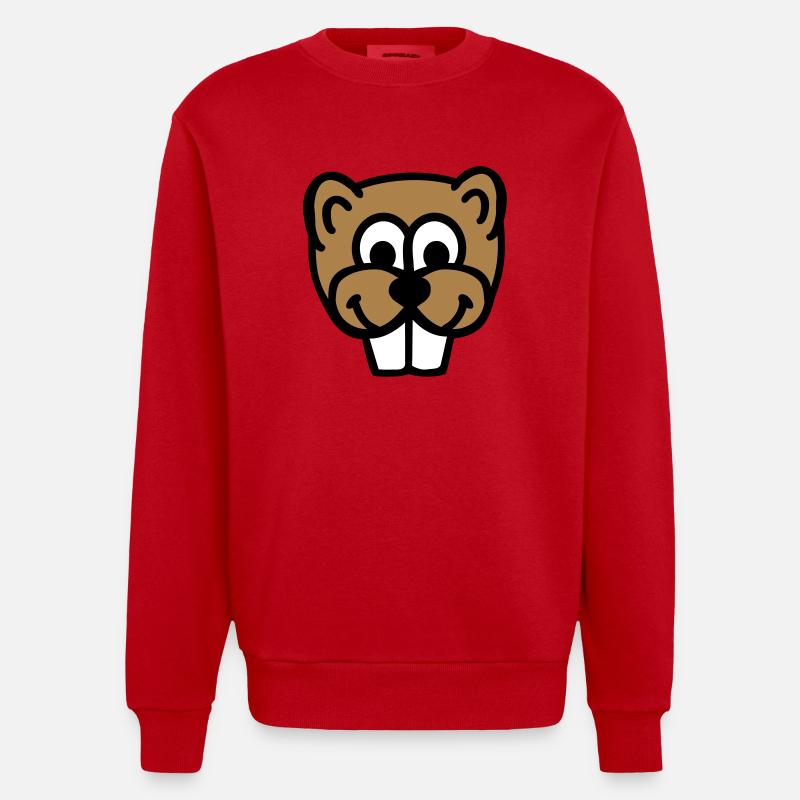 Castor - Sweat bio épais oversize fabriqué en UE - rouge