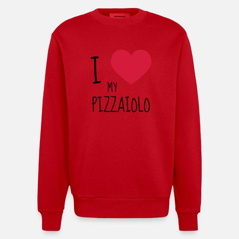 Pizza / pizzaiolo / Italien / Burger - Heavyweight Oversized Organic Crew Neck Made in EU - Rot