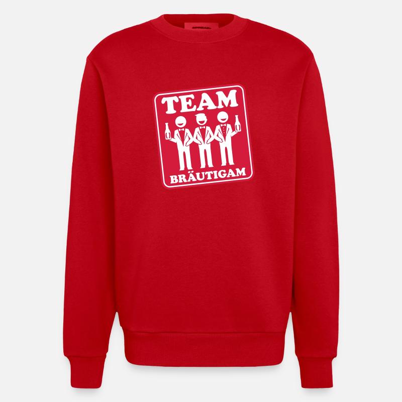 Fête du marié de mariage - Sweat bio épais oversize fabriqué en UE - rouge