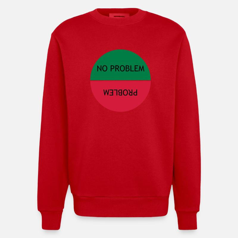 Kein Problem vs. Problem - Heavyweight Oversized Organic Crew Neck Made in EU - Rot