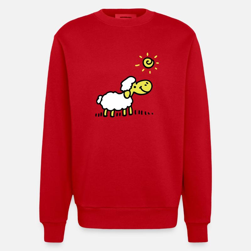 Moutons Sun 3 - Sweat bio épais oversize fabriqué en UE - rouge