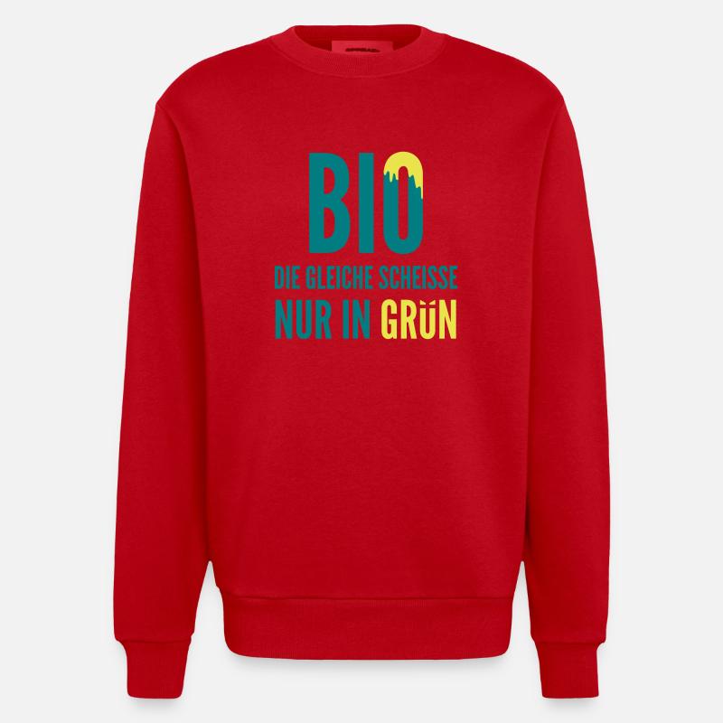 Bio - Heavyweight Oversized Organic Crew Neck Made in EU - Rot