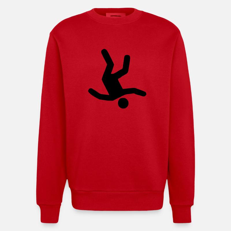 Falling Man - Sweat bio épais oversize fabriqué en UE - rouge