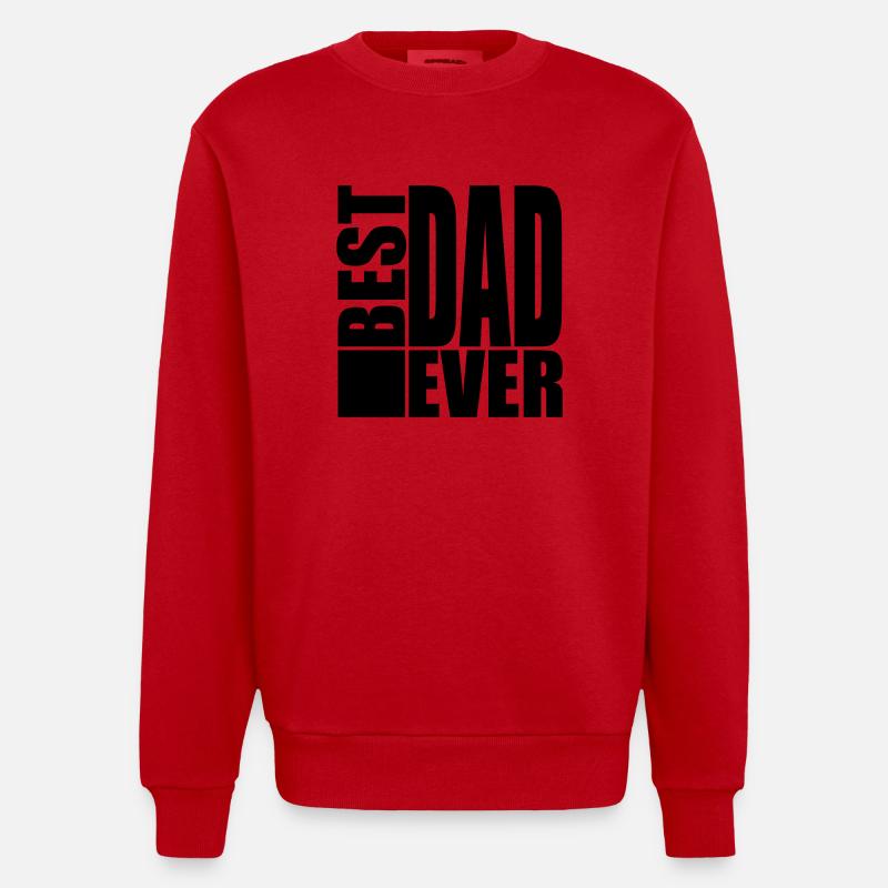 Best Dad Ever Logo Design - Sweat bio épais oversize fabriqué en UE - rouge