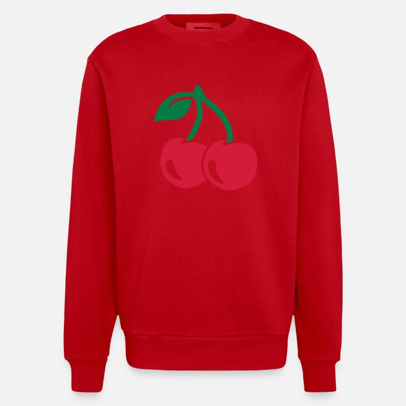 Kirsche - Heavyweight Oversized Organic Crew Neck Made in EU - Rot