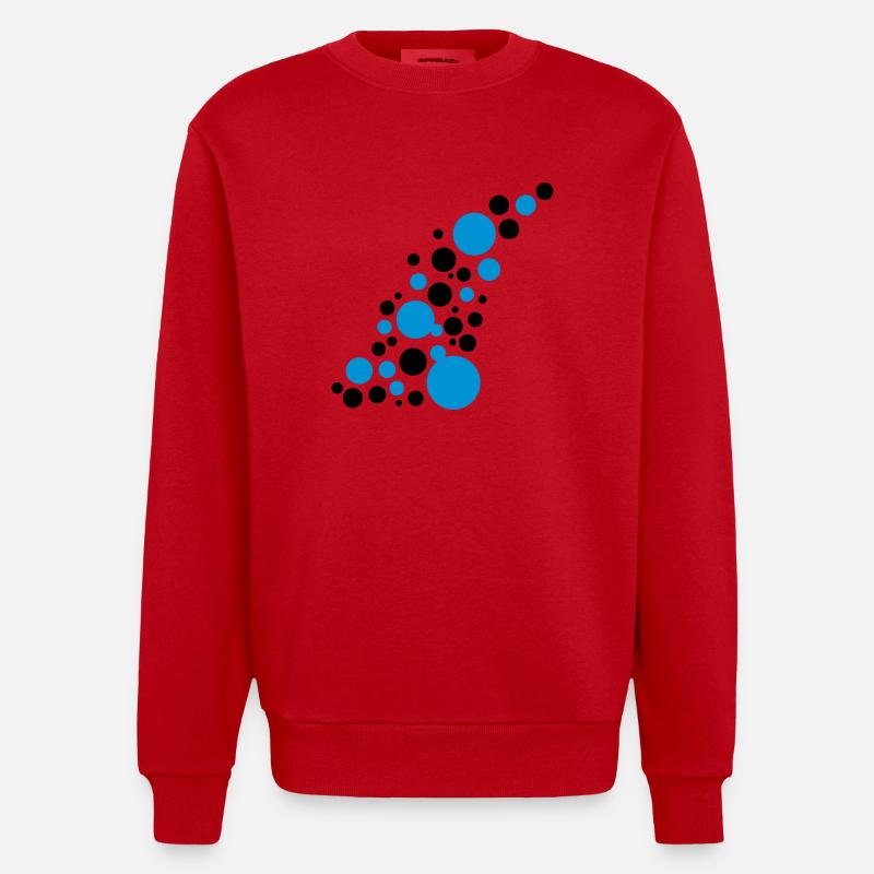 Circle points pattern design - Heavyweight Oversized Organic Crew Neck Made in EU - red