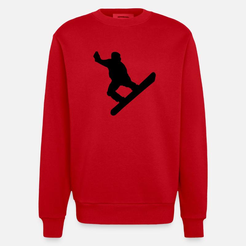 snowboarder - Heavyweight Oversized Organic Crew Neck Made in EU - Rot
