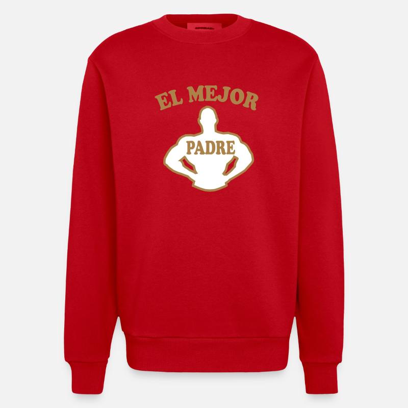 EL MEJOR PADRE - Sweat bio épais oversize fabriqué en UE - rouge
