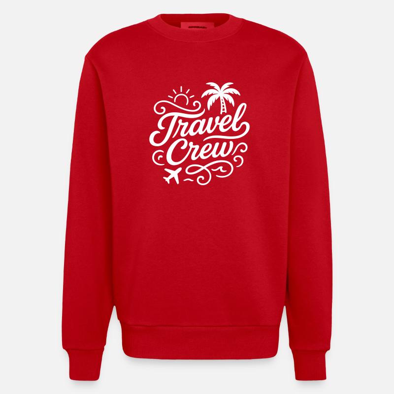 Équipe de voyage - Sweat bio épais oversize fabriqué en UE - rouge