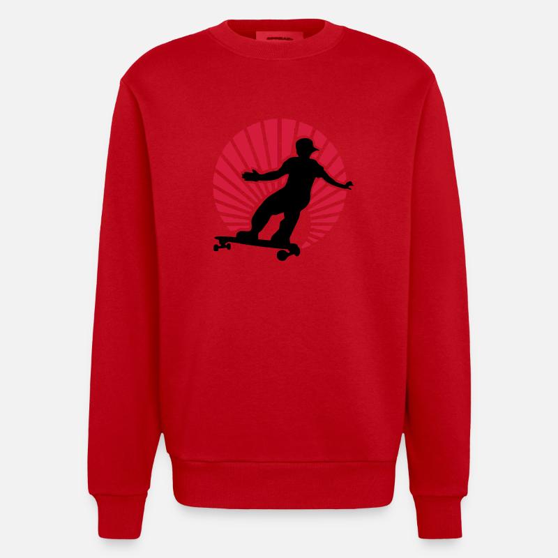 longboard - Sweat bio épais oversize fabriqué en UE - rouge