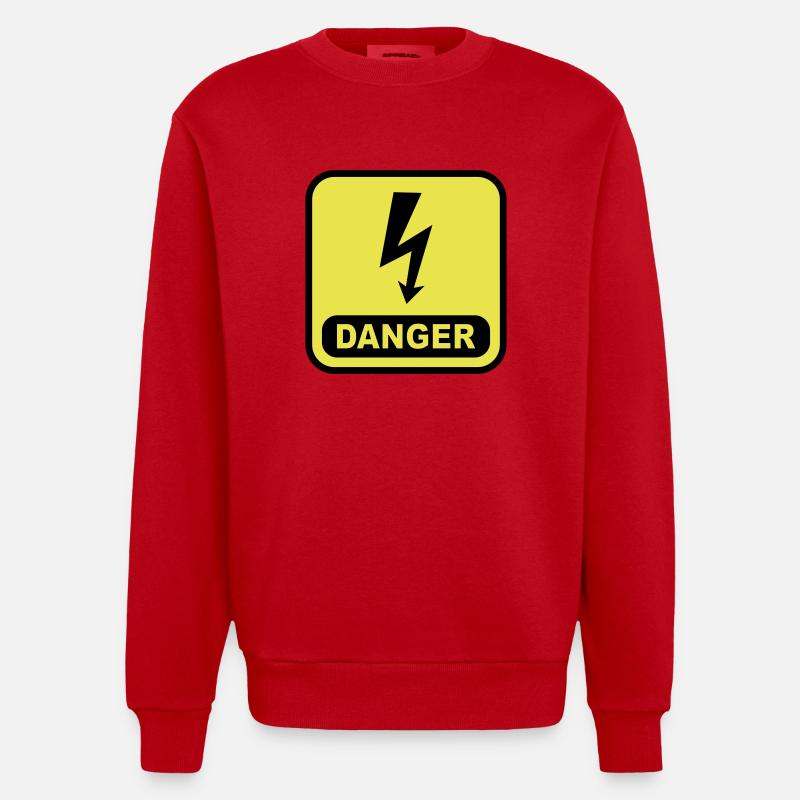 Danger Blitz - Heavyweight Oversized Organic Crew Neck Made in EU - Rot