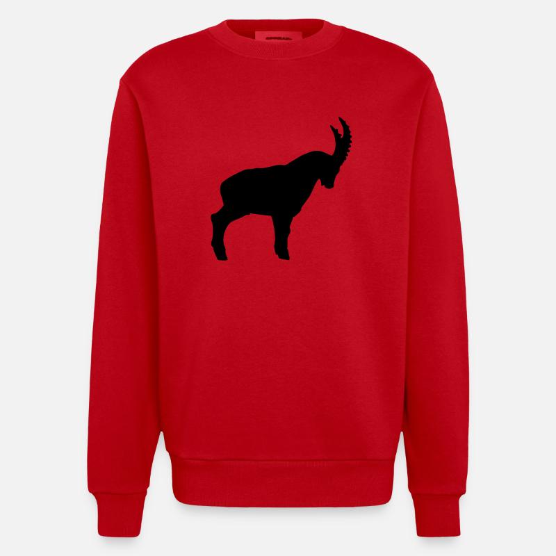 Steinbock - Heavyweight Oversized Organic Crew Neck Made in EU - Rot