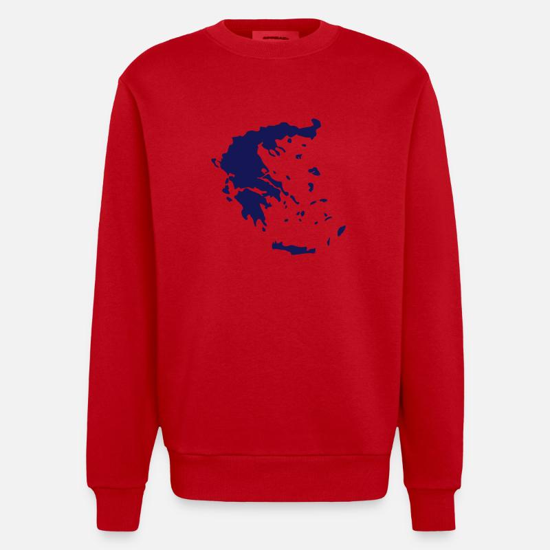 Grèce - Sweat bio épais oversize fabriqué en UE - rouge