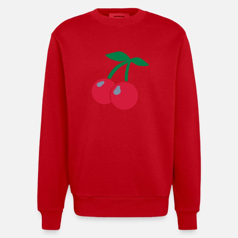 Kirchen/cherries - Sweat bio épais oversize fabriqué en UE - rouge
