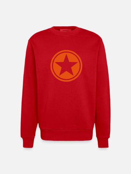 star - Heavyweight Oversized Organic Crew Neck Made in EU - Rot