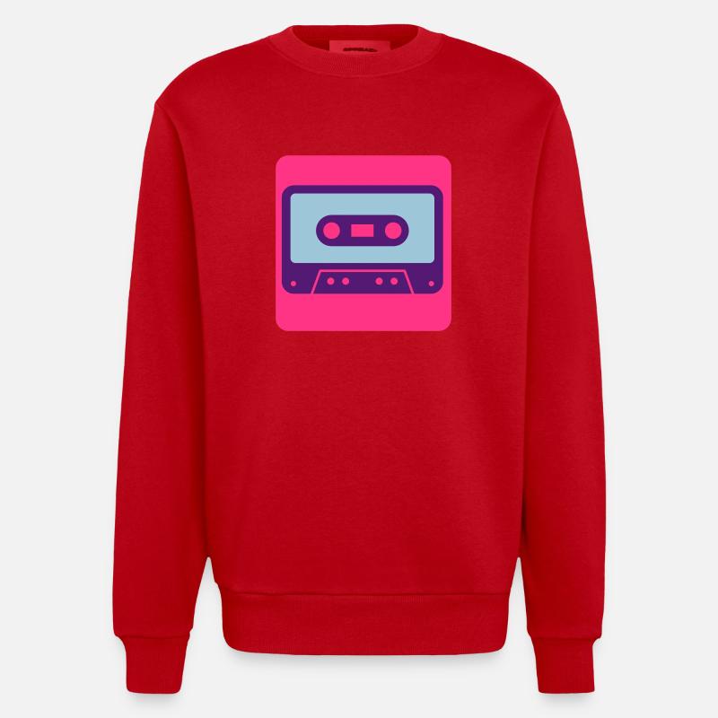 Retro cassette - Sweat bio épais oversize fabriqué en UE - rouge