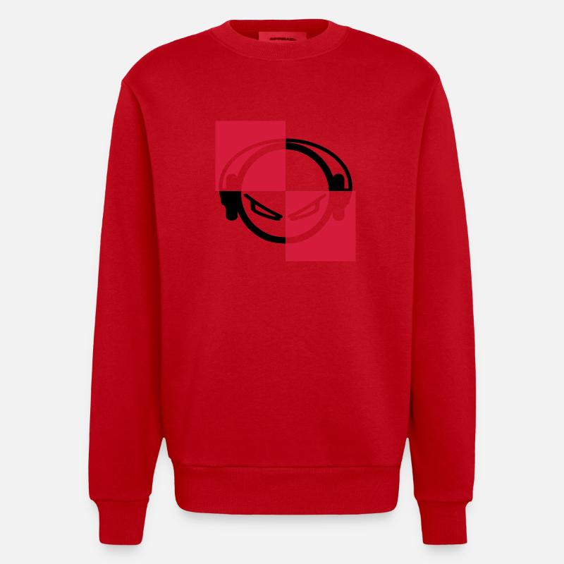 DJ - Camiseta con cuello redondo oversize de gran gramaje y ecológica fabricada en la UE - rojo