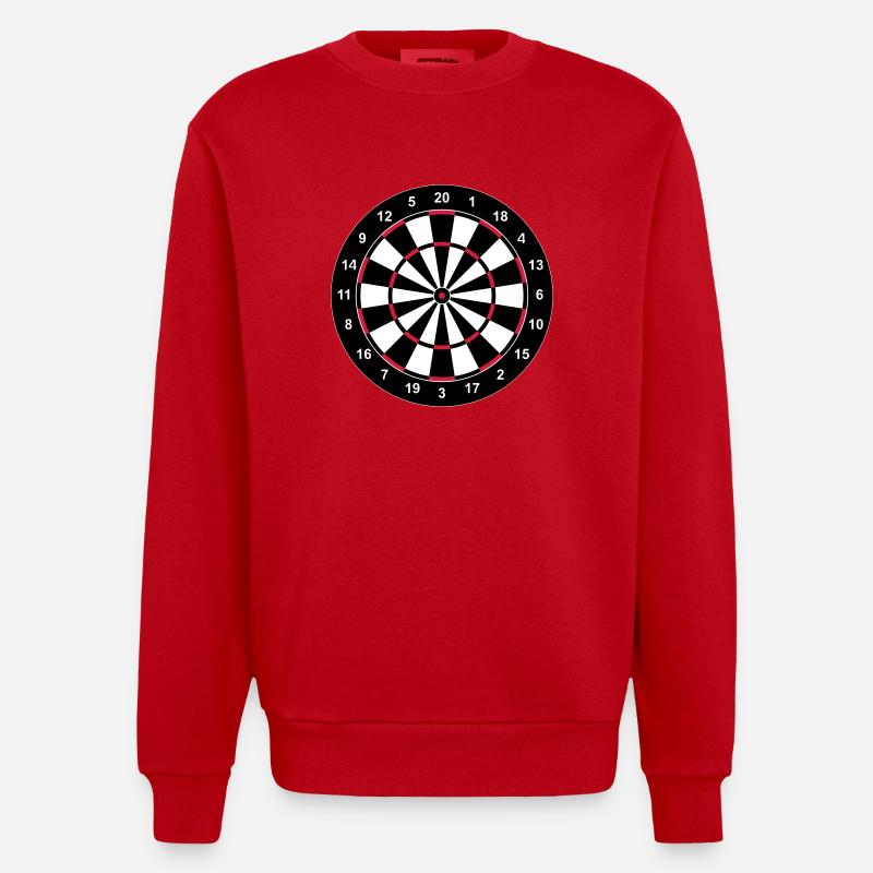 Dartboard - Heavyweight Oversized Organic Crew Neck Made in EU - Rot