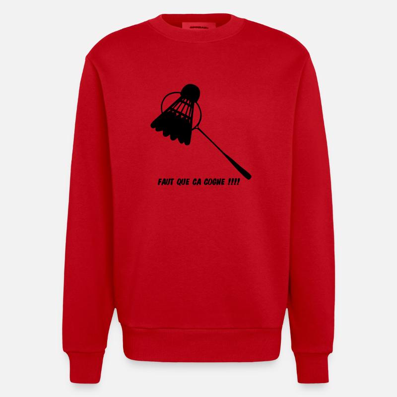 Faut que ca cogne - Sweat bio épais oversize fabriqué en UE - rouge