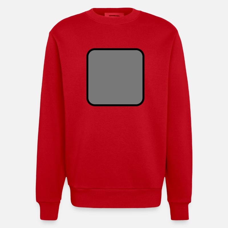 Quadrat grau gefüllt rund - Sweat bio épais oversize fabriqué en UE - rouge